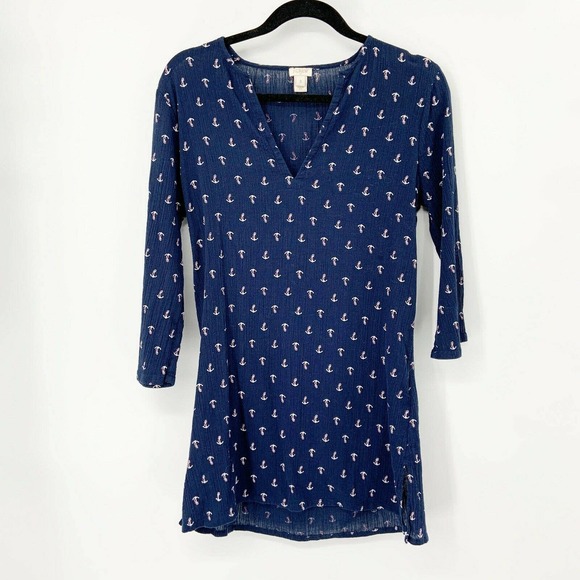 J. Crew Factory Other - J.CREW Swim Cover Up Tunic Anchor Nautical S Blue